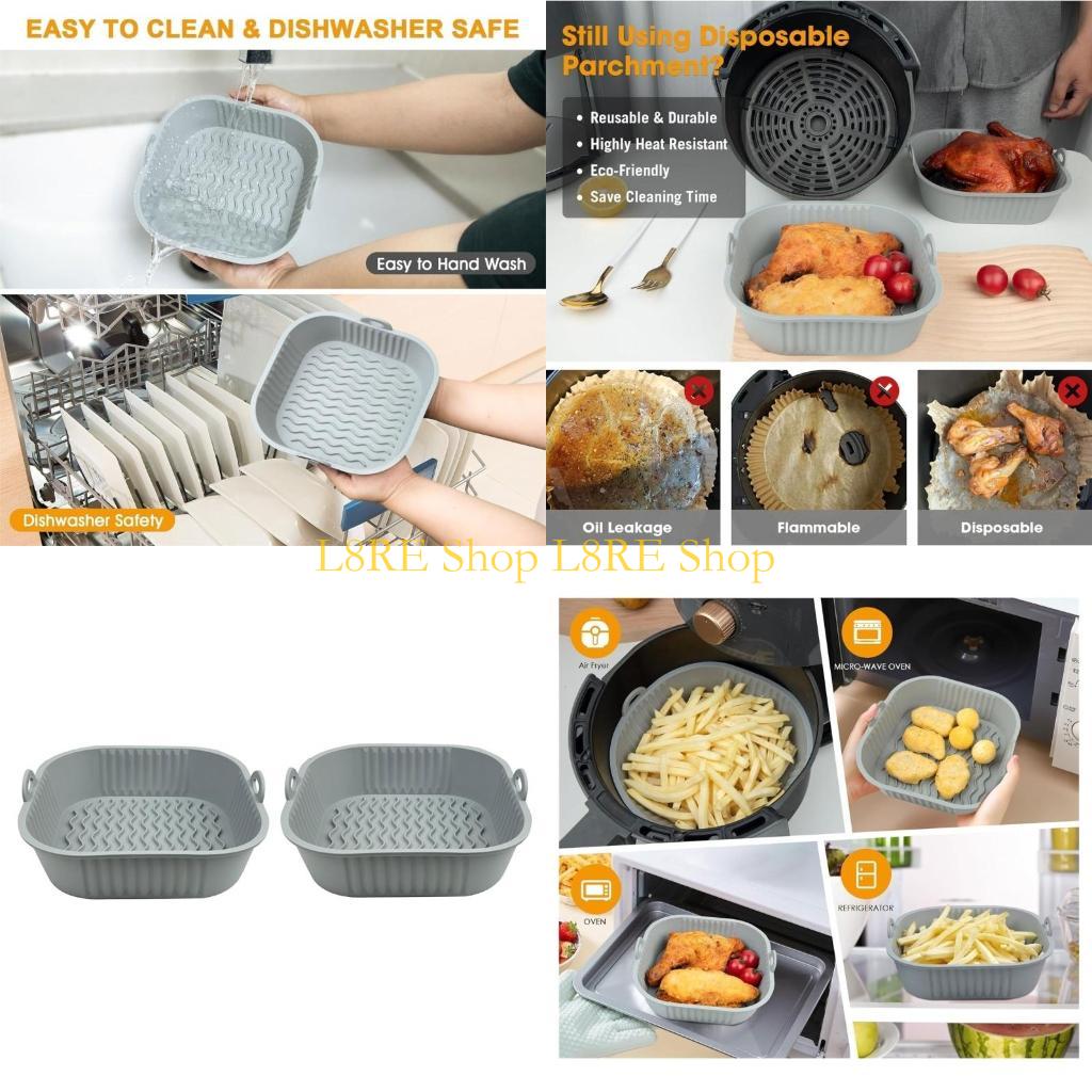 Air Fryer Silicone Pot Liner - L8re paquete 2 revestimientos silicona bandeja