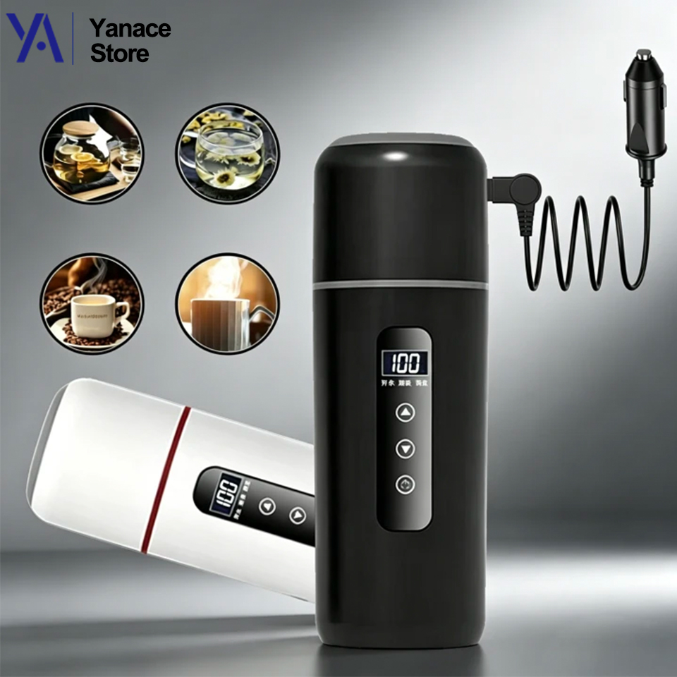 Electric Kettle Temperature Control - Taza Calefactora para Auto de 12V/24V,