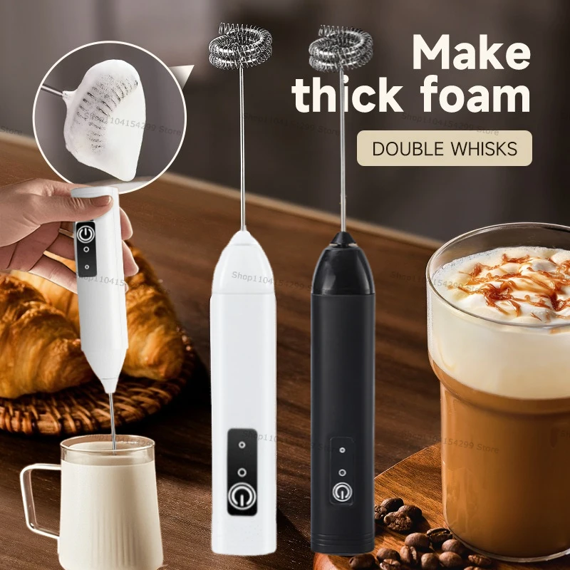 Electric Milk Frother Handheld - Espumadores de leche inalámbricos, licuadora eléctrica
