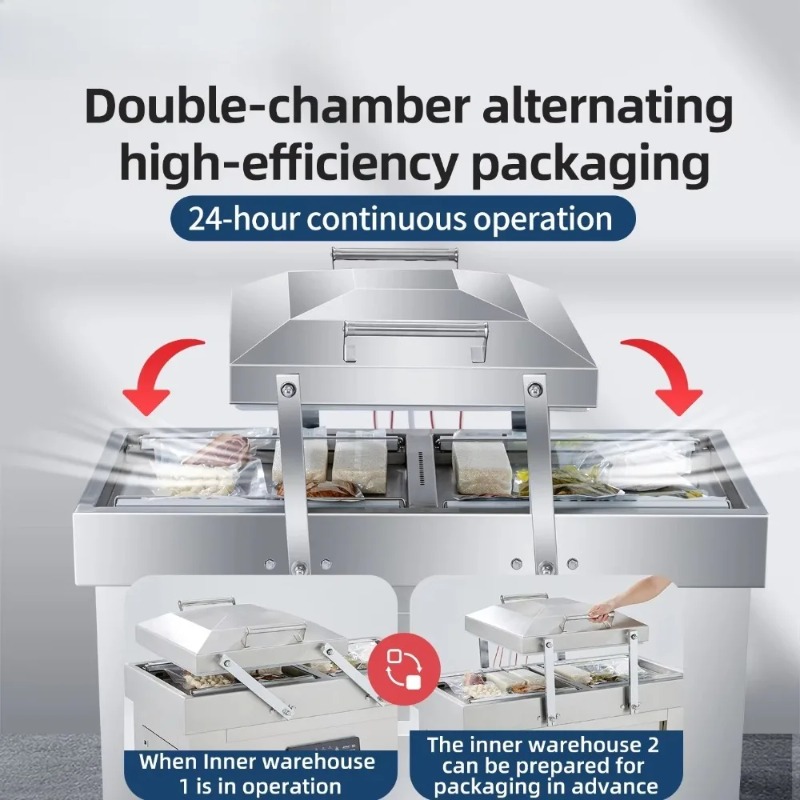 Food Vacuum Sealer Machine - Máquina de Vacío de Doble Cámara,