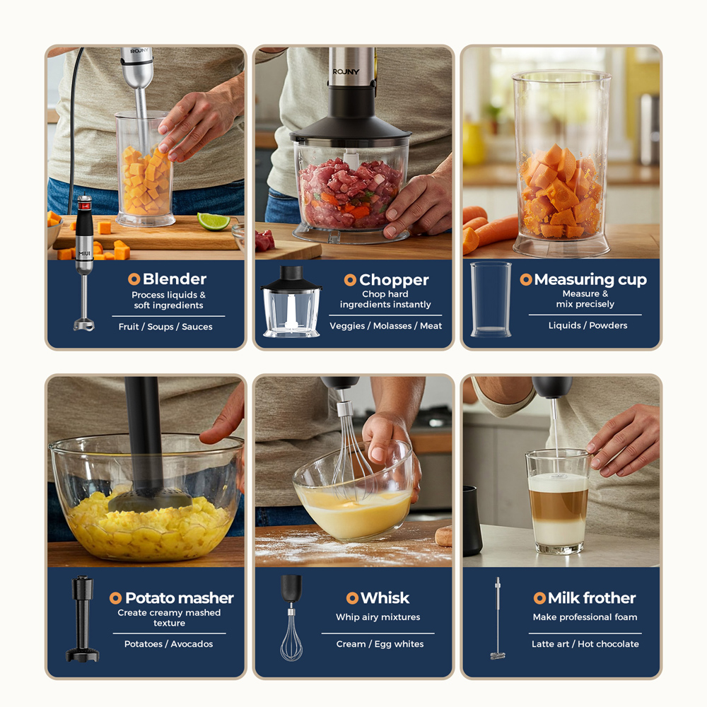 Batidora de Mano Eléctrica 6 e - Immersion Hand Blender Set reseña y precio