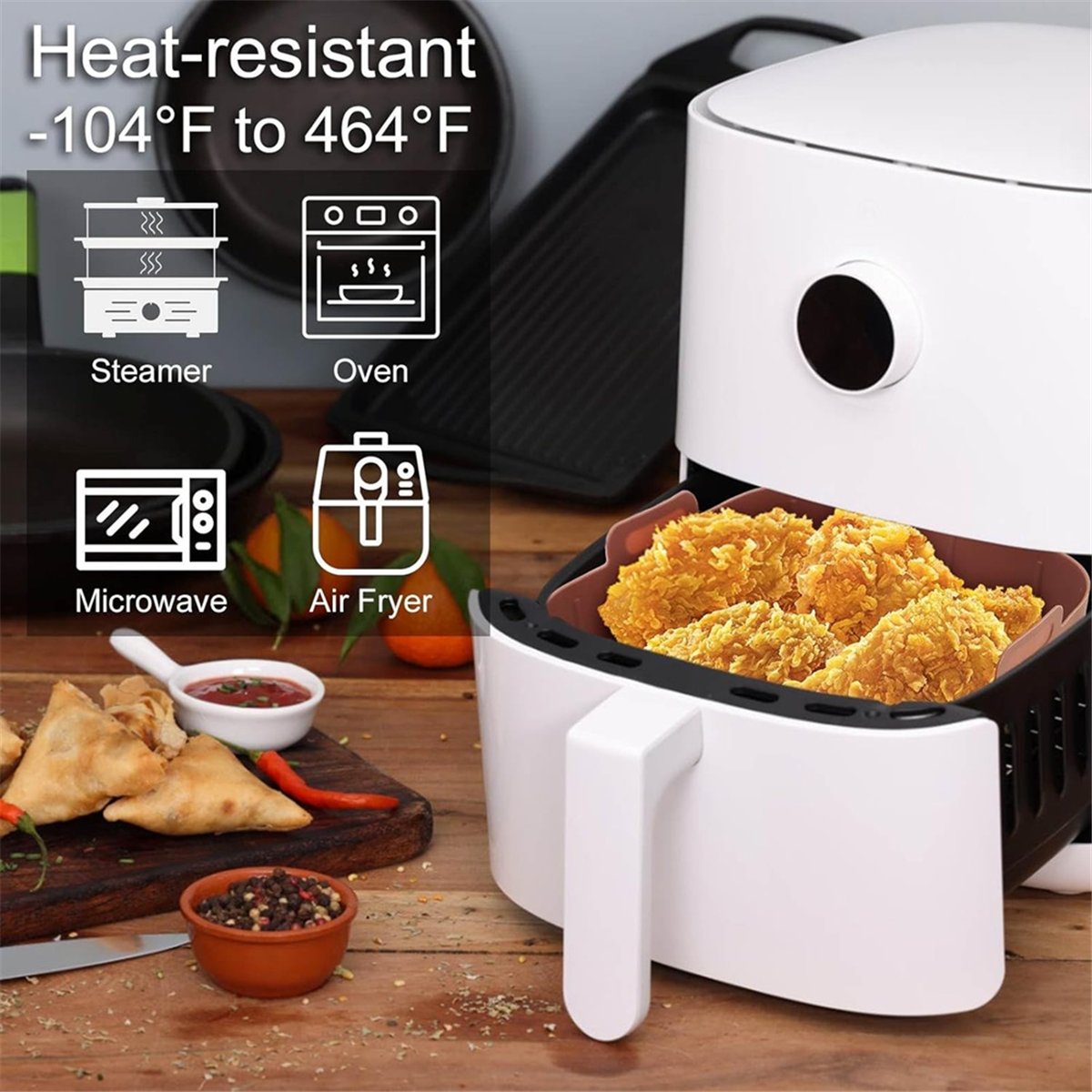M10K Juego de 3 Revestimientos - Air Fryer Silicone Pot Liner reseña y precio