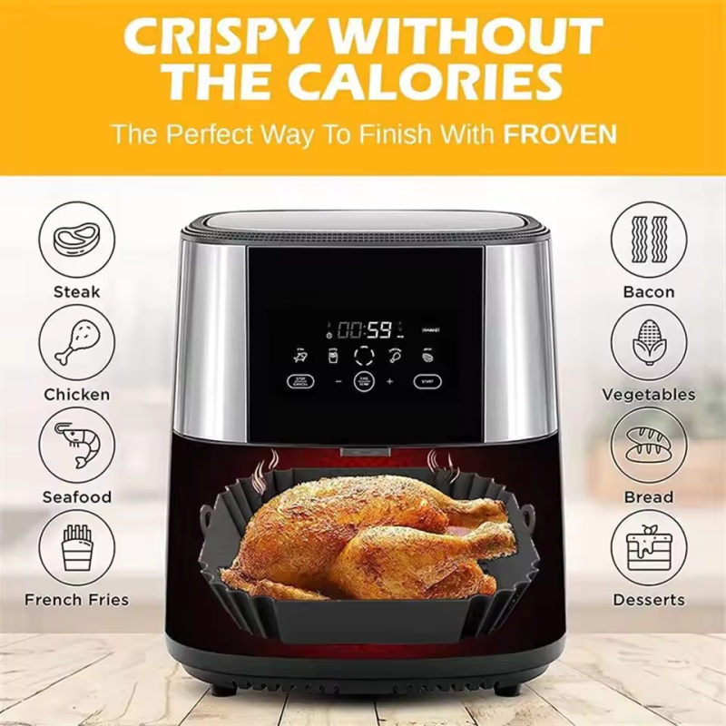 Bandeja de silicona para freid - Air Fryer Silicone Pot Liner reseña y precio